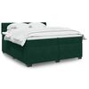 vidaXL Sommier &agrave; lattes de lit et matelas Vert fonc&eacute; 200x200cm Velours