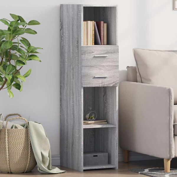 vidaXL Buffet haut sonoma gris 30x42,5x124 cm bois d'ing&eacute;nierie