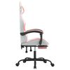 vidaXL Chaise de jeu avec repose-pied Blanc et rose Similicuir