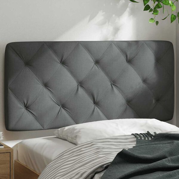 vidaXL Coussin de t&ecirc;te de lit gris fonc&eacute; 100 cm tissu