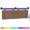 vidaXL T&ecirc;te de lit suspendue Avec lumi&egrave;re LED Cappuccino Simili cuir