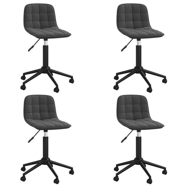 vidaXL Chaises pivotantes &agrave; manger lot de 4 noir velours