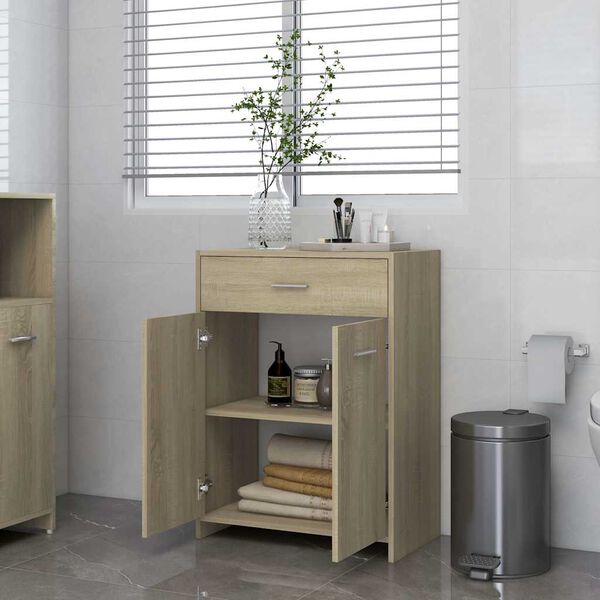 vidaXL Armoire de salle de bain ch&ecirc;ne sonoma bois d&rsquo;ing&eacute;nierie