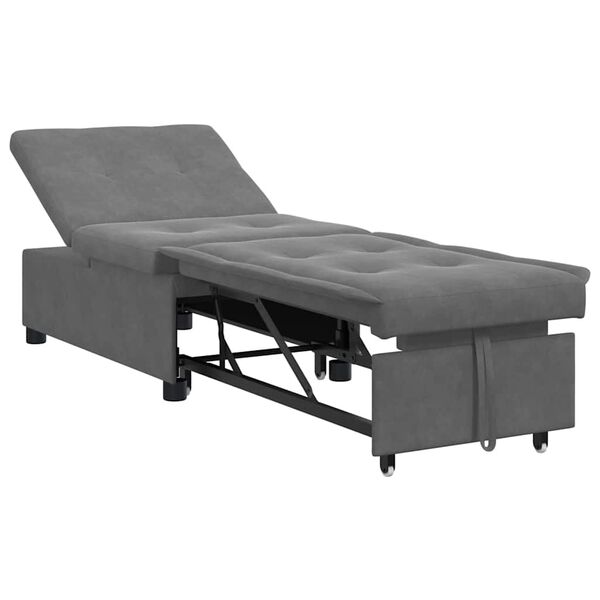 vidaXL Canap&eacute;-lit escamotable Gris fonc&eacute; 194 x 67 x 82 cm Microfibre