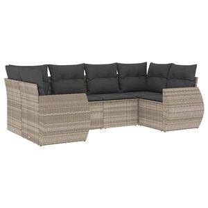 vidaXL Salon de jardin 6 pcs avec coussins gris clair r&eacute;sine tress&eacute;e
