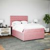 vidaXL Sommier &agrave; lattes de lit avec matelas Rose 140x190 cm Velours