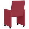 vidaXL Chaises de Salle &agrave; Manger avec Roues 2 pcs Bordeaux Faux cuir
