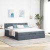 VidaXL Cadre de lit ottoman avec matelas gris fonc&eacute; 160x200 cm velours