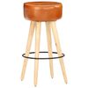 vidaXL Tabourets de bar lot de 2 cuir v&eacute;ritable et bois de manguier