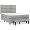 vidaXL Sommier &agrave; lattes de lit avec matelas Gris clair 140x190cm Tissu