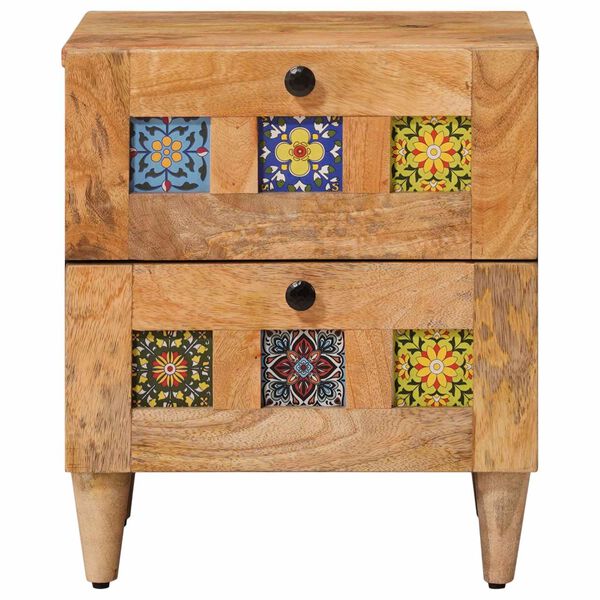 vidaXL Cabinet de chevet avec tiroir Naturel 40 x 33,5 x 46 cm