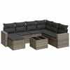 vidaXL Salon de jardin 8 pcs avec coussins gris r&eacute;sine tress&eacute;e
