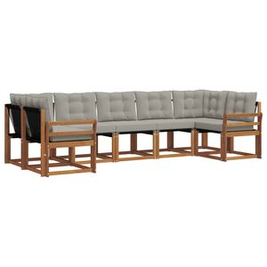 vidaXL Ensemble de canap&eacute;s d'ext&eacute;rieur 7 pcs Gris Naturel et Clair