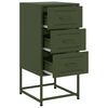vidaXL Table de chevet vert olive 36x39x78 cm acier