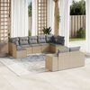 vidaXL Salon de jardin avec coussins 9 pcs beige r&eacute;sine tress&eacute;e