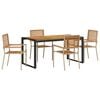 vidaXL Ensemble de salle &agrave; manger pour jardin 5 pc Beige et Marron