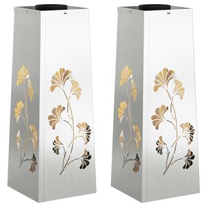 vidaXL Lumi&egrave;re de chemin LED solaire 2 pcs Galvanis&eacute; Galvanis&eacute;