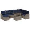 vidaXL Ensemble de canap&eacute; de jardin 9 pc Gris polyrotin