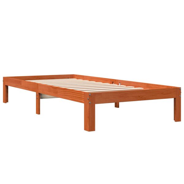 vidaXL Cadre de lit sans matelas cire marron 90x190 cm bois pin massif