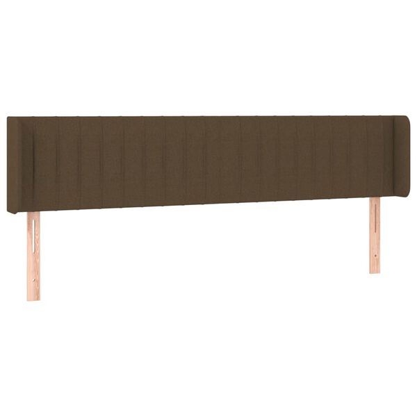 vidaXL T&ecirc;te de lit avec oreilles Marron Fonc&eacute; 163x16x78/88 cm Tissu