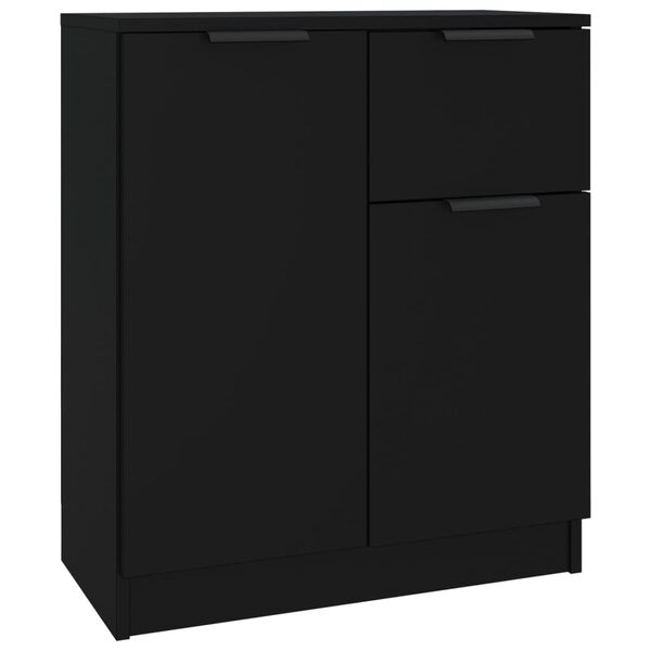 vidaXL Buffet noir 60x30x70 cm bois d'ing&eacute;nierie