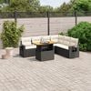 vidaXL Salon de jardin 7 pcs avec coussins noir r&eacute;sine tress&eacute;e
