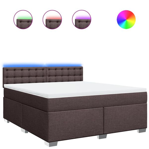 vidaXL Sommier &agrave; lattes de lit avec matelas Marron fonc&eacute; 180x200 cm