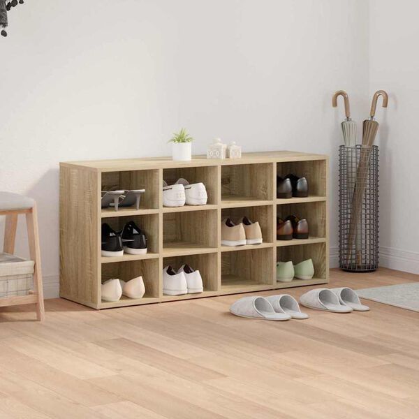 vidaXL Cabinet &agrave; chaussures avec &eacute;tag&egrave;re Ch&ecirc;ne Sonoma 103 x 30 x 51 cm