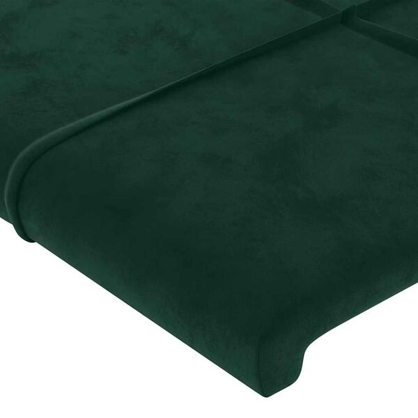 vidaXL T&ecirc;tes de lit 2 pcs Vert fonc&eacute; 100x5x78/88 cm Velours