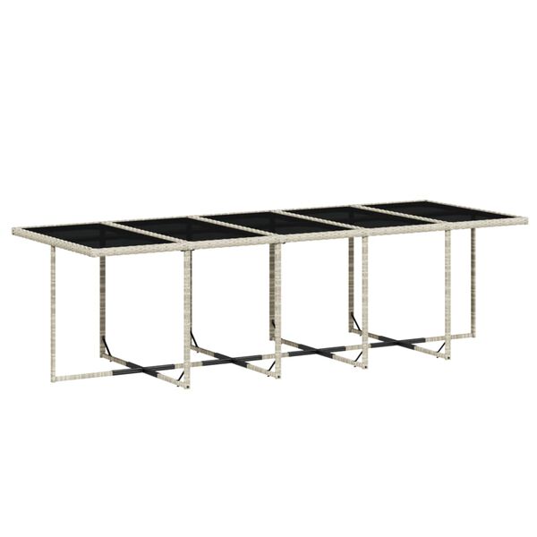 vidaXL Ensemble &agrave; manger de jardin 11pcs avec coussins gris poly rotin