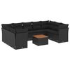 vidaXL Salon de jardin 10 pcs avec coussins noir r&eacute;sine tress&eacute;e