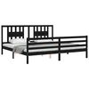 vidaXL Cadre de lit sans matelas noir 200x200 cm bois massif