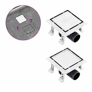 vidaXL Drain de douche avec couvercle 2 en 1 15x15 cm Acier inoxydable