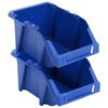 vidaXL Bac de rangement empilable 250 pcs 103x165x76 mm Bleu
