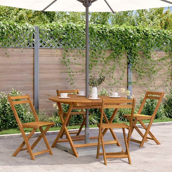 vidaXL Table pliable de jardin 110 cm Bois d'acacia massif