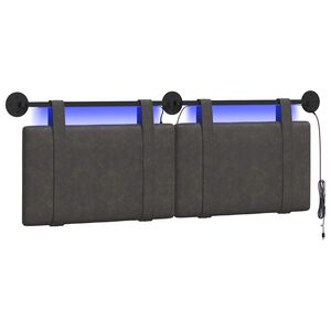 vidaXL T&ecirc;te de lit suspendue Noir PU antique