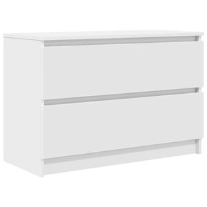 vidaXL Meuble TV blanc 80x35x54 cm bois d'ing&eacute;nierie