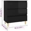 vidaXL Buffet Noir brillant 60x35x69 cm Bois d&rsquo;ing&eacute;nierie