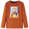 vidaXL T-shirt enfants &agrave; manches longues orange br&ucirc;l&eacute; 128