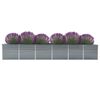 vidaXL Lit sur&eacute;lev&eacute; de jardin Acier galvanis&eacute; 480x80x77 cm Gris