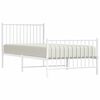 vidaXL Cadre de lit métal sans matelas avec pied de lit blanc 90x200cm