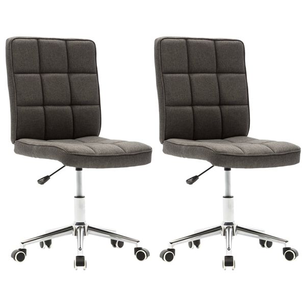 vidaXL Chaises &agrave; manger lot de 2 gris fonc&eacute; tissu