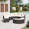 vidaXL Salon de jardin 2 pcs demi-rond noir r&eacute;sine tress&eacute;e