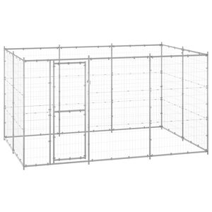 vidaXL Chenil ext&eacute;rieur Acier galvanis&eacute; 7,26 m&sup2;