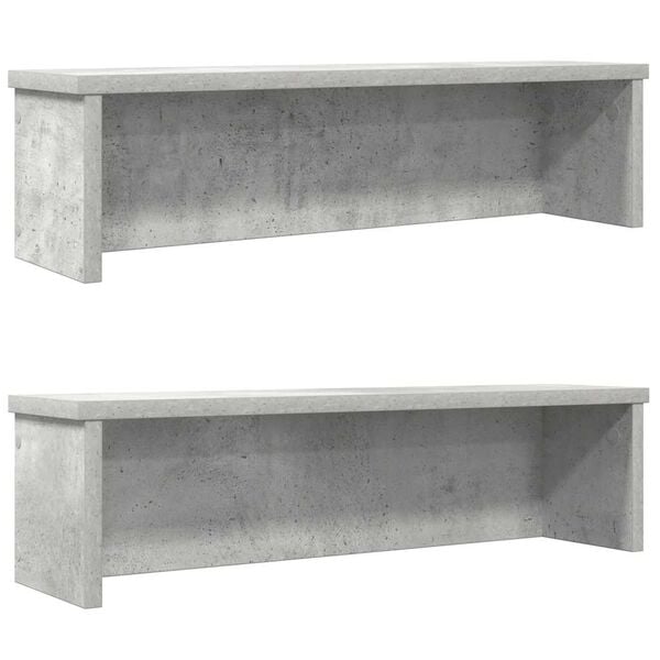 VidaXL &Eacute;tag&egrave;res de cuisine empilables 2 pcs gris b&eacute;ton 60x15x16 cm
