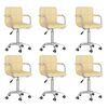 vidaXL Chaises pivotantes &agrave; manger lot de 6 cr&egrave;me similicuir
