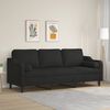 vidaXL Canap&eacute; 3 places et oreillers et coussins Noir 210 cm Tissu
