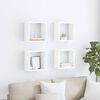 vidaXL &Eacute;tag&egrave;res cube murales 4 pcs Blanc brillant 30x15x30 cm