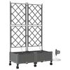 vidaXL Porte-plante de jardin avec irrigation et roues 2 pc Gris clair