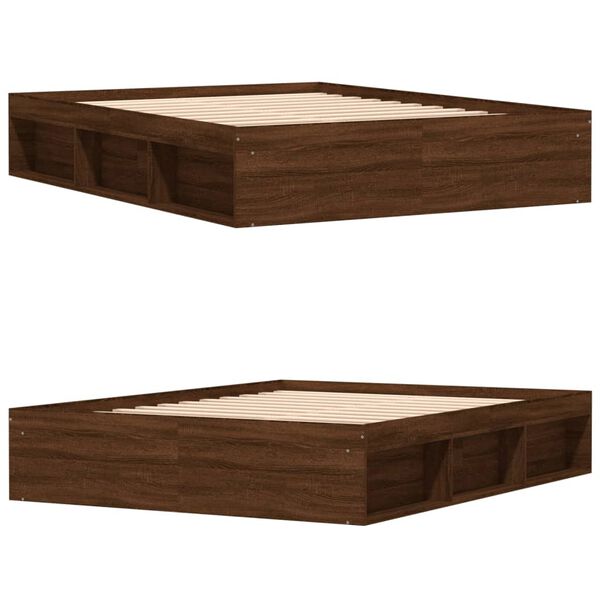 vidaXL Cadre de lit sans matelas ch&ecirc;ne marron 140x190 cm
